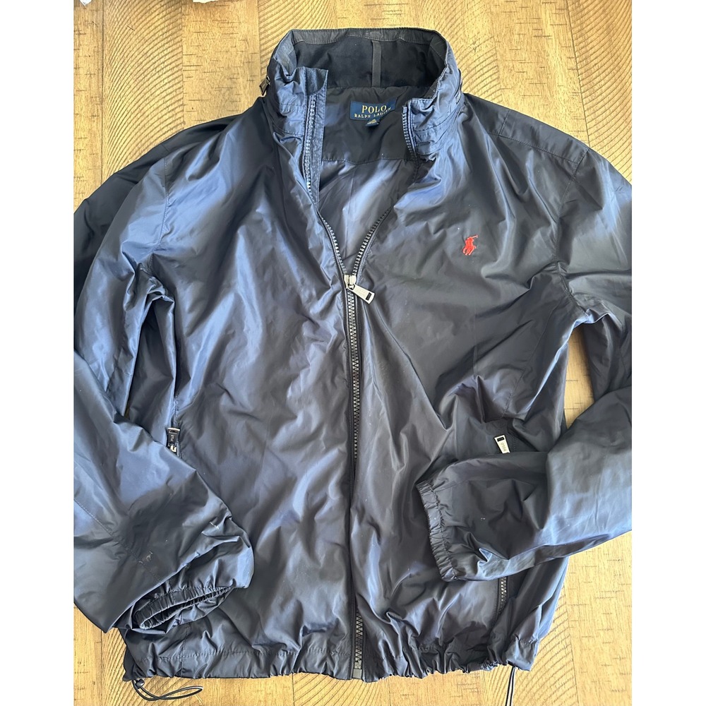 Polo Ralph Lauren Men's Lightweight Windbreaker Jacket Navy  Red Pony Size XL